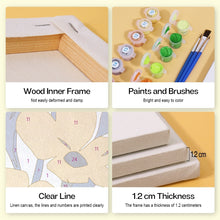 Laden Sie das Bild in den Galerie-Viewer, Malen nach Zahlen – 6-Leinwand-Set | Bunte Blumenmuster