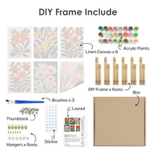 Laden Sie das Bild in den Galerie-Viewer, Malen nach Zahlen – 6-Leinwand-Set | Bunte Blumenmuster