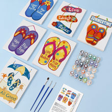 Laden Sie das Bild in den Galerie-Viewer, Mini Malen nach Zahlen 15x20cm (6 Stück) - Sommer-Flip-Flop-Schilder