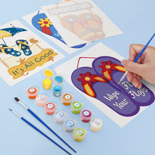 Laden Sie das Bild in den Galerie-Viewer, Mini Malen nach Zahlen 15x20cm (6 Stück) - Sommer-Flip-Flop-Schilder