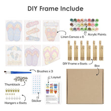 Laden Sie das Bild in den Galerie-Viewer, Mini Malen nach Zahlen 15x20cm (6 Stück) - Sommer-Flip-Flop-Schilder