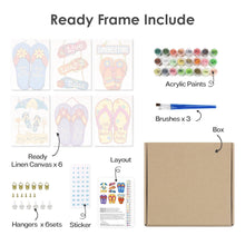 Laden Sie das Bild in den Galerie-Viewer, Mini Malen nach Zahlen 15x20cm (6 Stück) - Sommer-Flip-Flop-Schilder