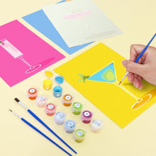 Laden Sie das Bild in den Galerie-Viewer, Mini Malen nach Zahlen 15x20cm (6 Stück) - Stilvolle Cocktailgläser