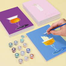 Laden Sie das Bild in den Galerie-Viewer, Mini Malen nach Zahlen 15x20cm (6 Stück) - Stilvolle Cocktailgläser