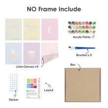 Laden Sie das Bild in den Galerie-Viewer, Mini Malen nach Zahlen 15x20cm (6 Stück) - Stilvolle Cocktailgläser