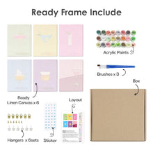 Laden Sie das Bild in den Galerie-Viewer, Mini Malen nach Zahlen 15x20cm (6 Stück) - Stilvolle Cocktailgläser