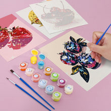 Laden Sie das Bild in den Galerie-Viewer, Mini Malen nach Zahlen 15x20cm (6 Stück) - Disco-Früchte