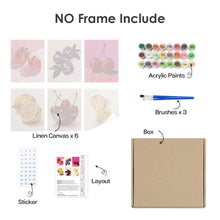 Laden Sie das Bild in den Galerie-Viewer, Mini Malen nach Zahlen 15x20cm (6 Stück) - Disco-Früchte