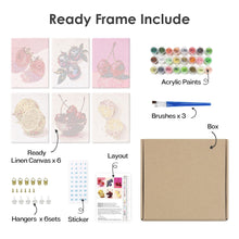 Laden Sie das Bild in den Galerie-Viewer, Mini Malen nach Zahlen 15x20cm (6 Stück) - Disco-Früchte