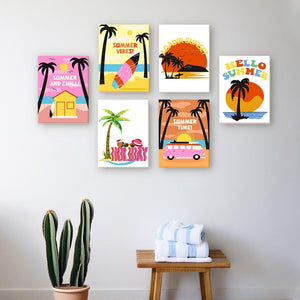 Malen nach Zahlen – 6-Leinwand-Set | Sommer-Strand-Poster