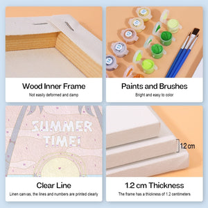 Malen nach Zahlen – 6-Leinwand-Set | Sommer-Strand-Poster
