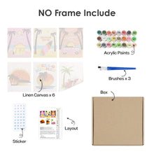 Laden Sie das Bild in den Galerie-Viewer, Malen nach Zahlen – 6-Leinwand-Set | Sommer-Strand-Poster