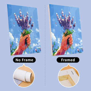 Malen nach Zahlen – 6-Leinwand-Set | Blumensträuße im Himmel