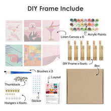 Laden Sie das Bild in den Galerie-Viewer, Mini Malen nach Zahlen 15x20cm (6 Stück) - Schicke Cocktail-Poster