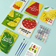 Laden Sie das Bild in den Galerie-Viewer, Mini Malen nach Zahlen 15x20cm (6 Stück) - Sommerliche Frucht-Illustrationen