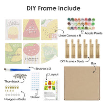 Laden Sie das Bild in den Galerie-Viewer, Mini Malen nach Zahlen 15x20cm (6 Stück) - Sommerliche Frucht-Illustrationen