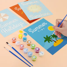 Laden Sie das Bild in den Galerie-Viewer, Mini Malen nach Zahlen 15x20cm (6 Stück) - Sommer-Urlaubs-Poster