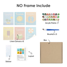 Laden Sie das Bild in den Galerie-Viewer, Mini Malen nach Zahlen 15x20cm (6 Stück) - Sommer-Urlaubs-Poster