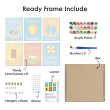 Laden Sie das Bild in den Galerie-Viewer, Mini Malen nach Zahlen 15x20cm (6 Stück) - Sommer-Urlaubs-Poster