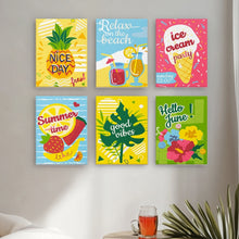 Laden Sie das Bild in den Galerie-Viewer, Mini Malen nach Zahlen 15x20cm (6 Stück) - Good Vibes Sommer