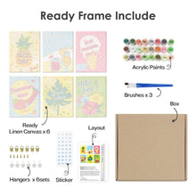 Laden Sie das Bild in den Galerie-Viewer, Mini Malen nach Zahlen 15x20cm (6 Stück) - Good Vibes Sommer