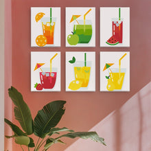 Laden Sie das Bild in den Galerie-Viewer, Mini Malen nach Zahlen 15x20cm (6 Stück) - Fruchtige Getränke