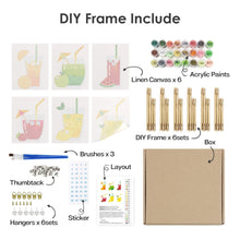 Laden Sie das Bild in den Galerie-Viewer, Mini Malen nach Zahlen 15x20cm (6 Stück) - Fruchtige Getränke