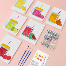 Laden Sie das Bild in den Galerie-Viewer, Mini Malen nach Zahlen 15x20cm (6 Stück) - Fruchtsäfte im Einmachglas