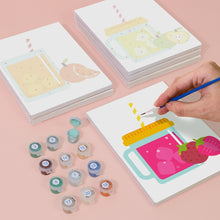 Laden Sie das Bild in den Galerie-Viewer, Mini Malen nach Zahlen 15x20cm (6 Stück) - Fruchtsäfte im Einmachglas