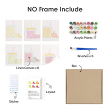 Laden Sie das Bild in den Galerie-Viewer, Mini Malen nach Zahlen 15x20cm (6 Stück) - Fruchtsäfte im Einmachglas