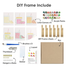 Laden Sie das Bild in den Galerie-Viewer, Mini Malen nach Zahlen 15x20cm (6 Stück) - Fruchtsäfte im Einmachglas