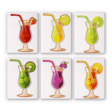 Laden Sie das Bild in den Galerie-Viewer, Malen nach Zahlen – 6-Leinwand-Set | Frucht-Cocktails Figured&#39;Art