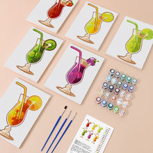 Laden Sie das Bild in den Galerie-Viewer, Mini Malen nach Zahlen 15x20cm (6 Stück) - Frucht-Cocktails