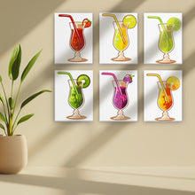 Laden Sie das Bild in den Galerie-Viewer, Mini Malen nach Zahlen 15x20cm (6 Stück) - Frucht-Cocktails