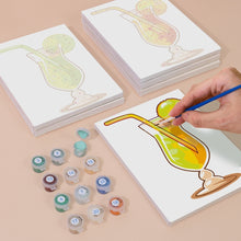 Laden Sie das Bild in den Galerie-Viewer, Mini Malen nach Zahlen 15x20cm (6 Stück) - Frucht-Cocktails