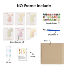 Laden Sie das Bild in den Galerie-Viewer, Mini Malen nach Zahlen 15x20cm (6 Stück) - Frucht-Cocktails