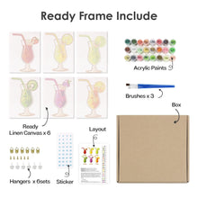 Laden Sie das Bild in den Galerie-Viewer, Mini Malen nach Zahlen 15x20cm (6 Stück) - Frucht-Cocktails