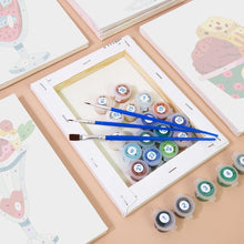 Laden Sie das Bild in den Galerie-Viewer, Mini Malen nach Zahlen 15x20cm (6 Stück) - Eiscreme-Sundaes