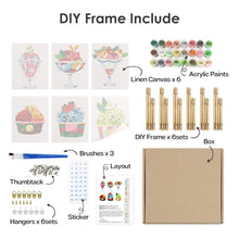 Laden Sie das Bild in den Galerie-Viewer, Mini Malen nach Zahlen 15x20cm (6 Stück) - Eiscreme-Sundaes