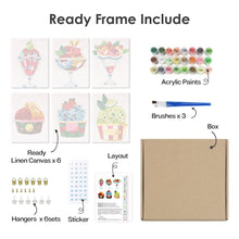 Laden Sie das Bild in den Galerie-Viewer, Mini Malen nach Zahlen 15x20cm (6 Stück) - Eiscreme-Sundaes