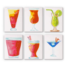 Laden Sie das Bild in den Galerie-Viewer, Malen nach Zahlen – 6-Leinwand-Set | Bunte Cocktails Figured&#39;Art