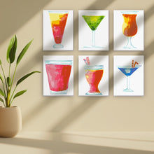 Laden Sie das Bild in den Galerie-Viewer, Mini Malen nach Zahlen 15x20cm (6 Stück) - Bunte Cocktails