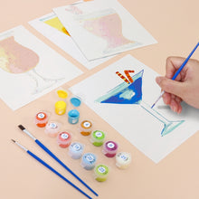 Laden Sie das Bild in den Galerie-Viewer, Mini Malen nach Zahlen 15x20cm (6 Stück) - Bunte Cocktails