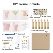 Laden Sie das Bild in den Galerie-Viewer, Mini Malen nach Zahlen 15x20cm (6 Stück) - Bunte Cocktails