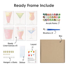 Laden Sie das Bild in den Galerie-Viewer, Mini Malen nach Zahlen 15x20cm (6 Stück) - Bunte Cocktails