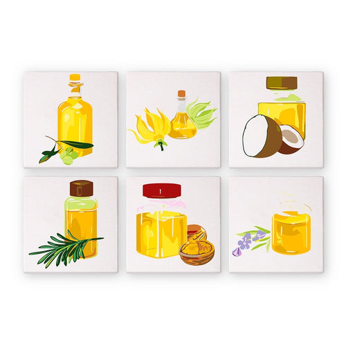 Malen nach Zahlen – 6-Leinwand-Set | Natürliche Öle Figured'Art