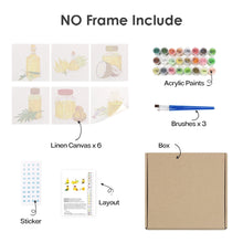 Laden Sie das Bild in den Galerie-Viewer, Mini Malen nach Zahlen 15x15cm (6 Stück) - Natürliche Öle