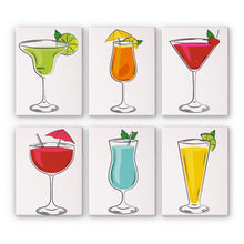 Laden Sie das Bild in den Galerie-Viewer, Malen nach Zahlen – 6-Leinwand-Set | Klassische Cocktails Figured&#39;Art