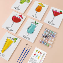Laden Sie das Bild in den Galerie-Viewer, Malen nach Zahlen – 6-Leinwand-Set | Klassische Cocktails