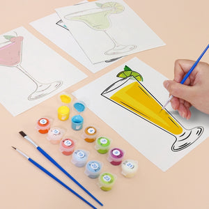 Malen nach Zahlen – 6-Leinwand-Set | Klassische Cocktails